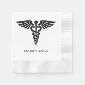 Medisch Insignia Caduceus Gefeliciteerd Servet (Voorkant)