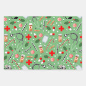 Medisch kerstcadeau inpakpapier vel (Voorkant 3)