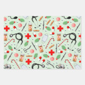 Medisch kerstcadeau inpakpapier vel (Voorkant)
