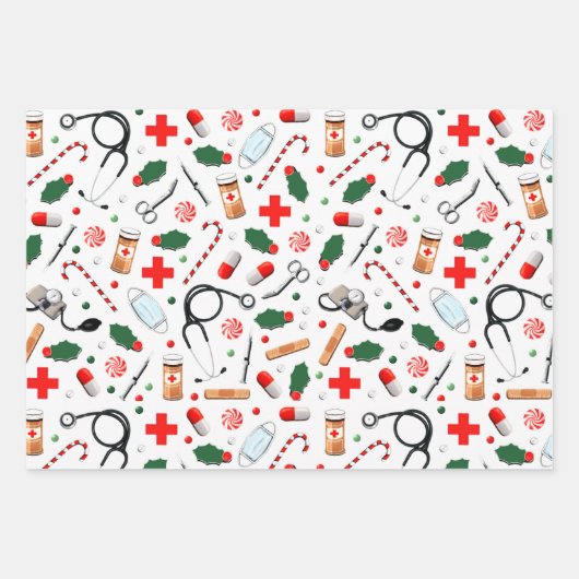 Medisch Kerstcadeau Inpakpapier Vel (Voorkant 2)
