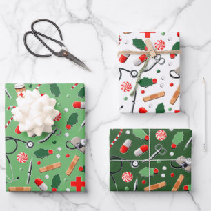 Medisch kerstcadeau inpakpapier vel