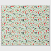 Medisch kerstfeest cadeaupapier (Vlak)