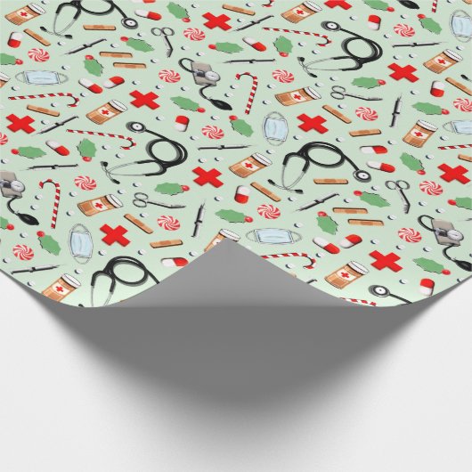 Medisch kerstfeest cadeaupapier (Hoek)