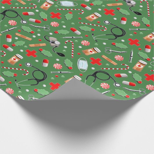 Medisch kerstfeest cadeaupapier (Hoek)