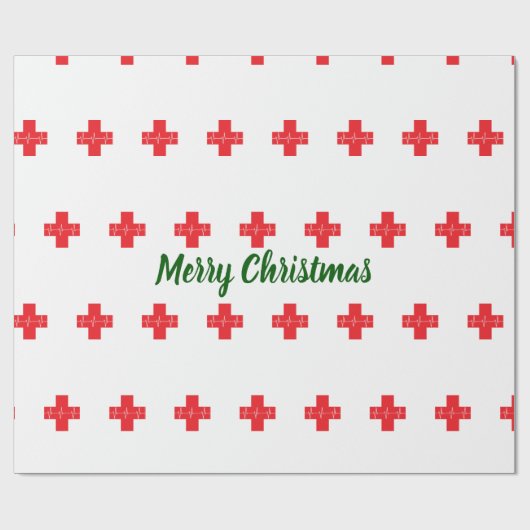 Medisch kruis kerstmis cadeaupapier (Vlak)