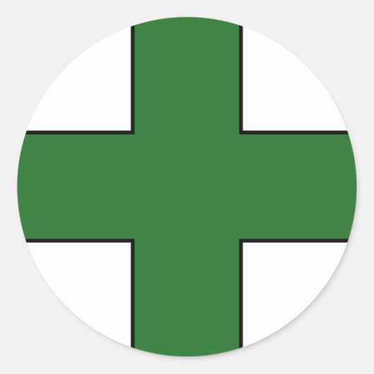 Medisch Kruis Medisch Levensreddende Garde Symbool Ronde Sticker (Voorkant)