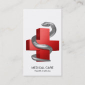 Medisch Kruis Rood Symbool Zilveren Slang Visitekaartje (Voorkant)