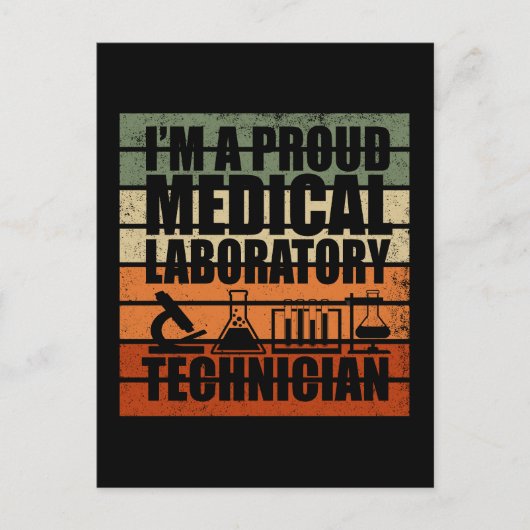 Medisch Lab Tech vintage retro Briefkaart (Voorkant)