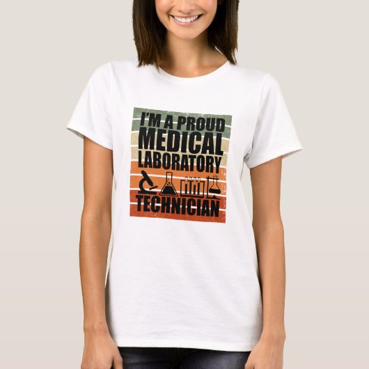 Medisch Lab Tech vintage retro T-shirt (Voorkant)
