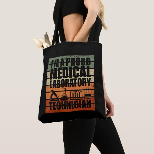 Medisch Lab Tech vintage retro Tote Bag (Dichtbij)