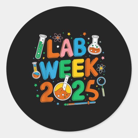 Medisch Lab Wetenschapper Retro Lab Week 2025 Phle Ronde Sticker (Voorkant)