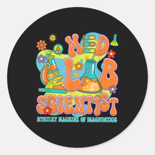 Medisch Lab Wetenschapper Retro Lab Week Run 2025 Ronde Sticker (Voorkant)