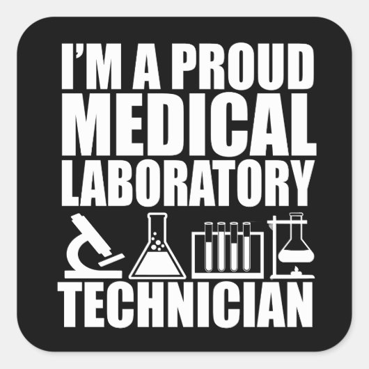 Medisch laboratorium tech laboratoriumtechnicus vierkante sticker (Voorkant)