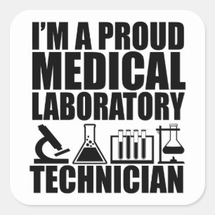 Medisch laboratorium tech laboratoriumtechnicus vierkante sticker