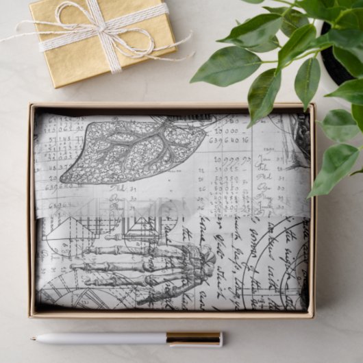 medisch lichaam Gothic B&W-weefselpapier Tissuepapier (Geschenk)