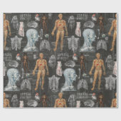 medisch lichaam Gothic Halloween Wrap Paper Cadeaupapier (Vlak)