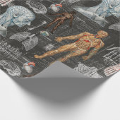 medisch lichaam Gothic Halloween Wrap Paper Cadeaupapier (Hoek)
