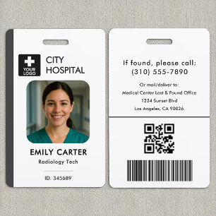 Medisch Logo Technicus Verpleegkundige Grey ID Fot Badge