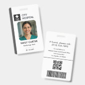 Medisch Logo Technicus Verpleegkundige Grey ID Fot Badge (Voor- en achterkant)