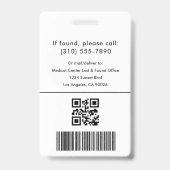 Medisch Logo Technicus Verpleegkundige Grey ID Fot Badge (Achterkant)