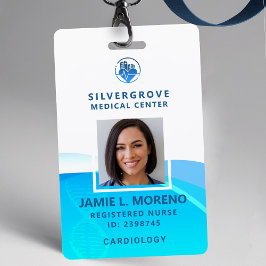 Medisch Logo Zorg Modern Aqua Foto Verpleegster ID Badge