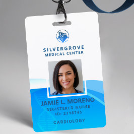 Medisch Logo Zorg Modern Blauw Foto Verpleegster I Badge