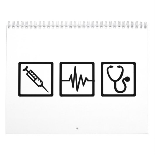 Medisch materiaal stethoscoop spuit kalender (Hoes)