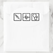 Medisch materiaal stethoscoop spuit ovale sticker (Tas)