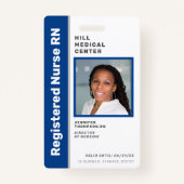 Medisch Medewerker Blauwe Foto-ID Badge (Voorkant)