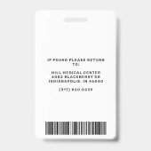 Medisch Medewerker Groene Foto-ID Badge (Achterkant)