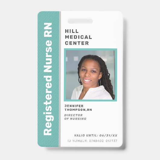 Medisch Medewerker Groene Foto-ID Badge (Voorkant)