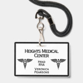 Medisch Medewerker ID Dubbelzijdig ingelijst Badge (Voorkant met koord)