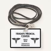 Medisch Medewerker ID Dubbelzijdig ingelijst Badge (Achterkant met draagriem)