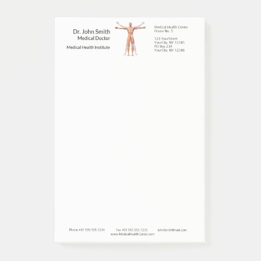 Medisch menselijk lichaam skeletspieren Post-it® n Post-it® Notes (Voorkant)