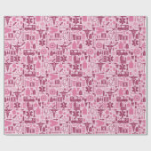 Medisch met roze RN Verzadigd Afstuderen Cadeaupapier (Vlak)