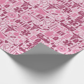 Medisch met roze RN Verzadigd Afstuderen Cadeaupapier (Hoek)