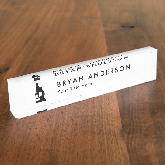 Medisch - Microscoop Naambordje (Zijkant)