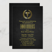 Medisch of verpleegschool, zwart/goudAfstuderen Kaart (Voorkant / Achterkant)