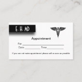 Medisch ontwerp met aanwijsgebied aan de achterzij afsprakenkaartje (Achterkant)