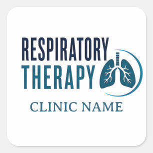 Medisch ontwerp voor ademhalingstherapie vierkante sticker