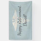 Medisch pensioen Elegant Blue Linen Spandoek (Verticaal)