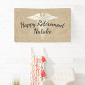 Medisch pensioen Modern Gold Glitter Spandoek (Insitu)