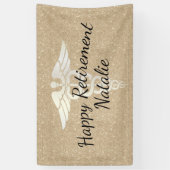 Medisch pensioen Modern Gold Glitter Spandoek (Verticaal)