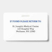 Medisch personeel Arts Verpleegkundige Medewerker  Badge (Back)