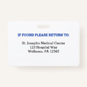 Medisch personeel Arts Verpleegkundige Medewerker  Badge (Achterkant)