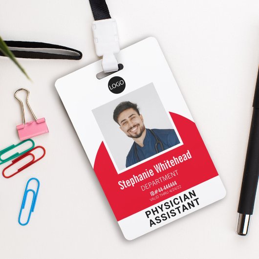 Medisch Personeel Foto Logo Rood Badge