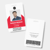 Medisch Personeel Foto Logo Rood Badge (Voor- en achterkant)