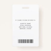 Medisch personeel Verpleegkundige Foto-ID | Hospit Badge (Achterkant)