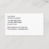 Medisch personeel werft werk visitekaartje (Achterkant)