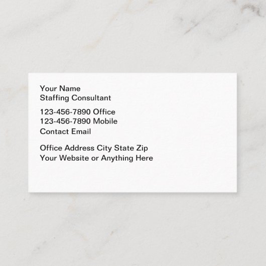 Medisch personeel werft werk visitekaartje (Achterkant)